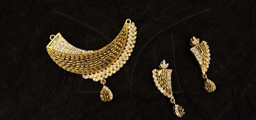 American Diamond MangalSutra Pendant Set